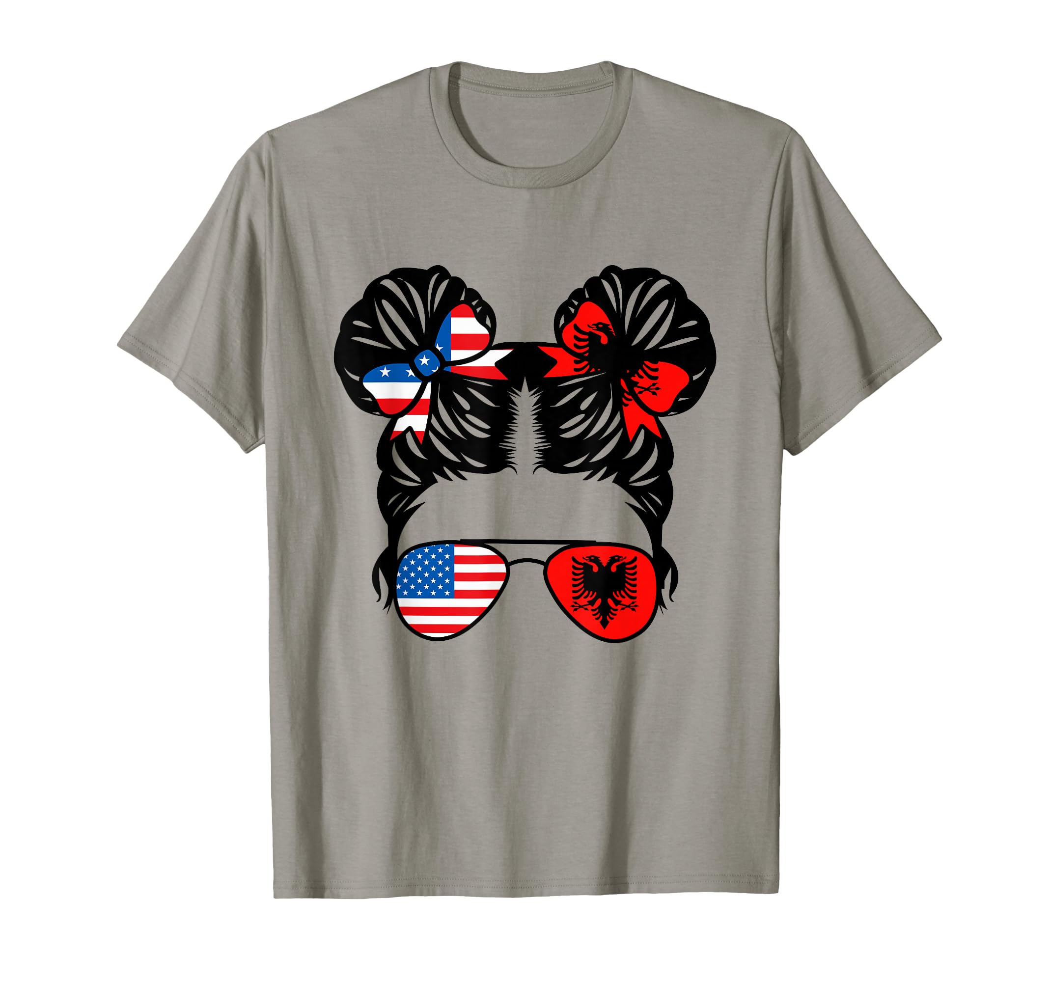Half American Half Albanian Usa T-Shirt - Aesthetic Graphic for Adults - T-Shirt, Sweatshirt, Hoodie