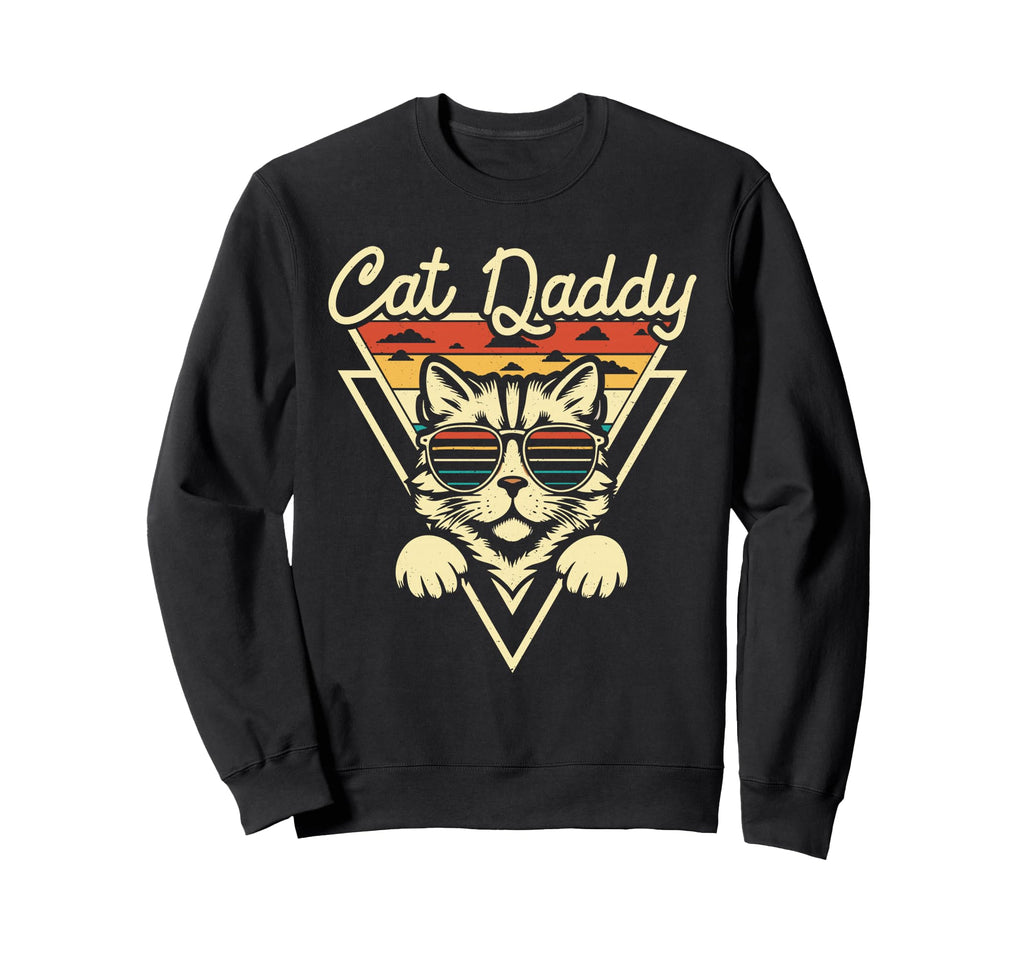 Cat Daddy Sunglasses Cat Fur Dad Papa Sweatshirt - Custom Art Print Unisex - T-Shirt, Sweatshirt, Hoodie