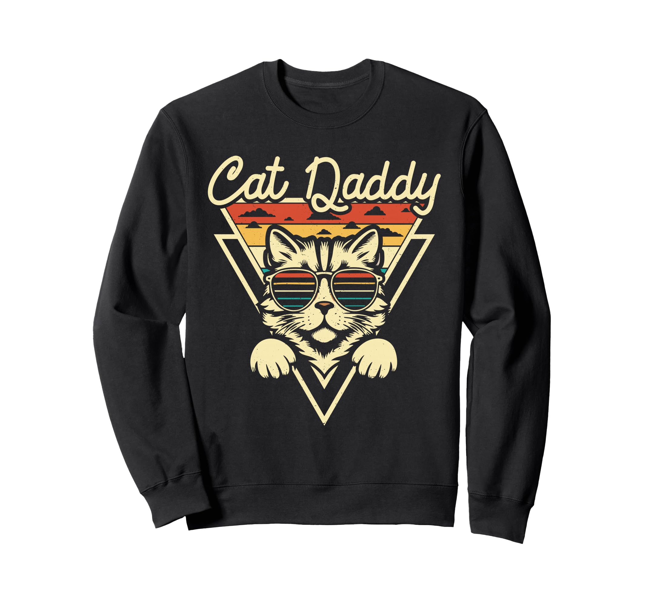 Cat Daddy Sunglasses Cat Fur Dad Papa Sweatshirt - Custom Art Print Unisex - T-Shirt, Sweatshirt, Hoodie