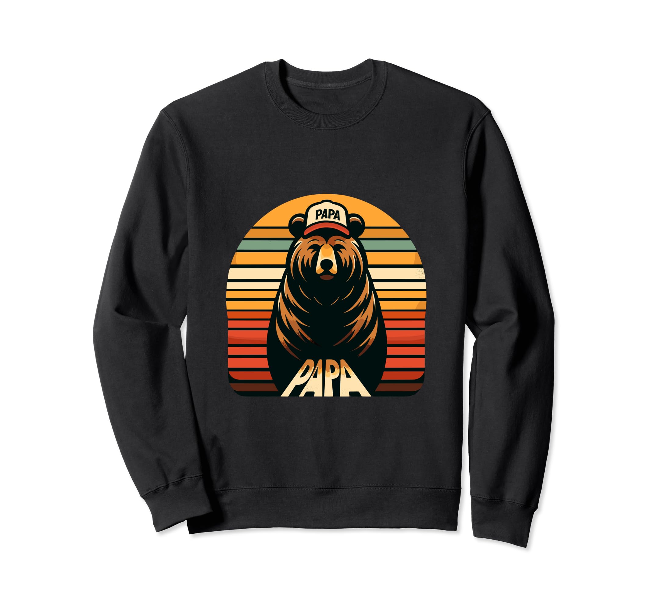 Sunset Papa Bear Nostalgic Fathers Day Sweatshirt - Custom Art Print Unisex - T-Shirt, Sweatshirt, Hoodie