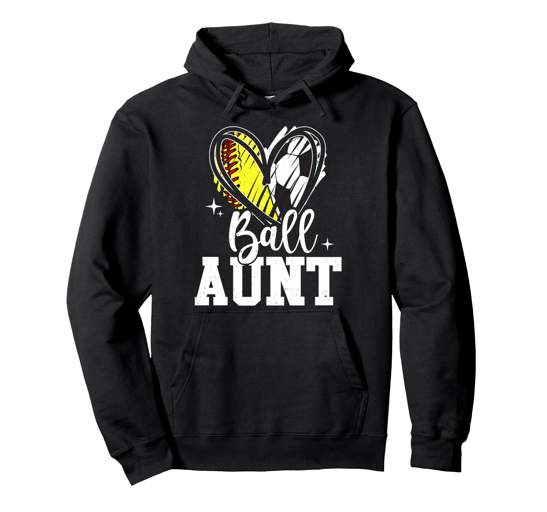 Ball Aunt Softball Soccer Ball Aunt Both Hoodie - Unique Graphic Men Women - T-Shirt, Sweatshirt, Hoodie