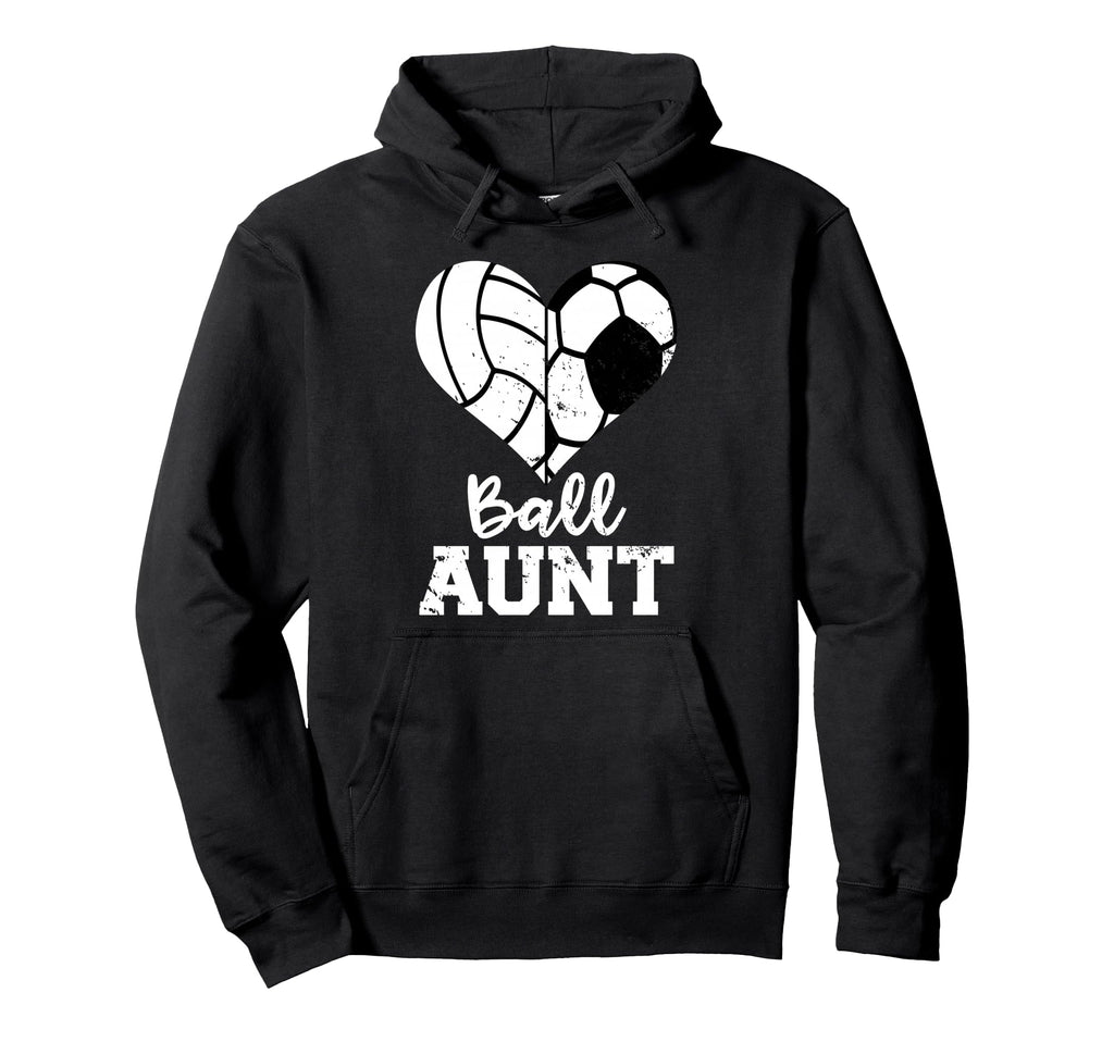 Ball Aunt Heart Funny Soccer Hoodie - Minimalist Print Men Women - T-Shirt, Sweatshirt, Hoodie
