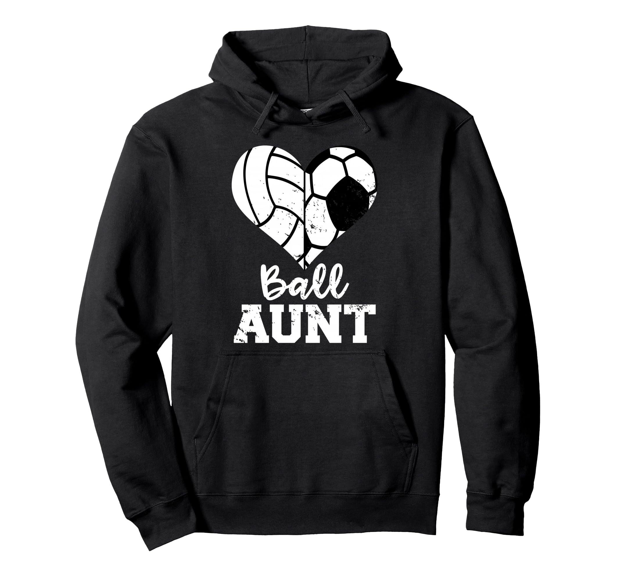 Ball Aunt Heart Funny Soccer Hoodie - Minimalist Print Men Women - T-Shirt, Sweatshirt, Hoodie