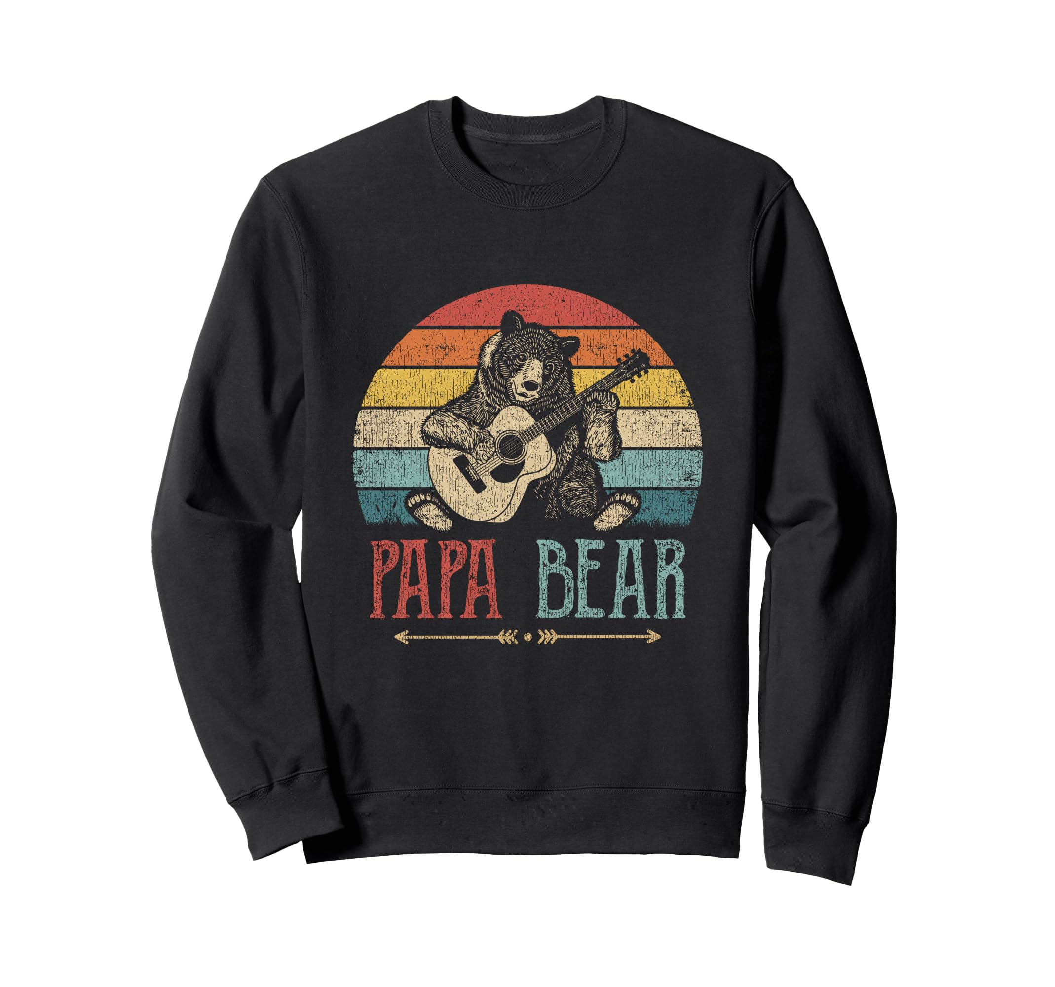 Papa Bear Fathers Day Dad Guitar Sweatshirt - Unique Graphic for Adults - T-Shirt, Sweatshirt, Hoodie