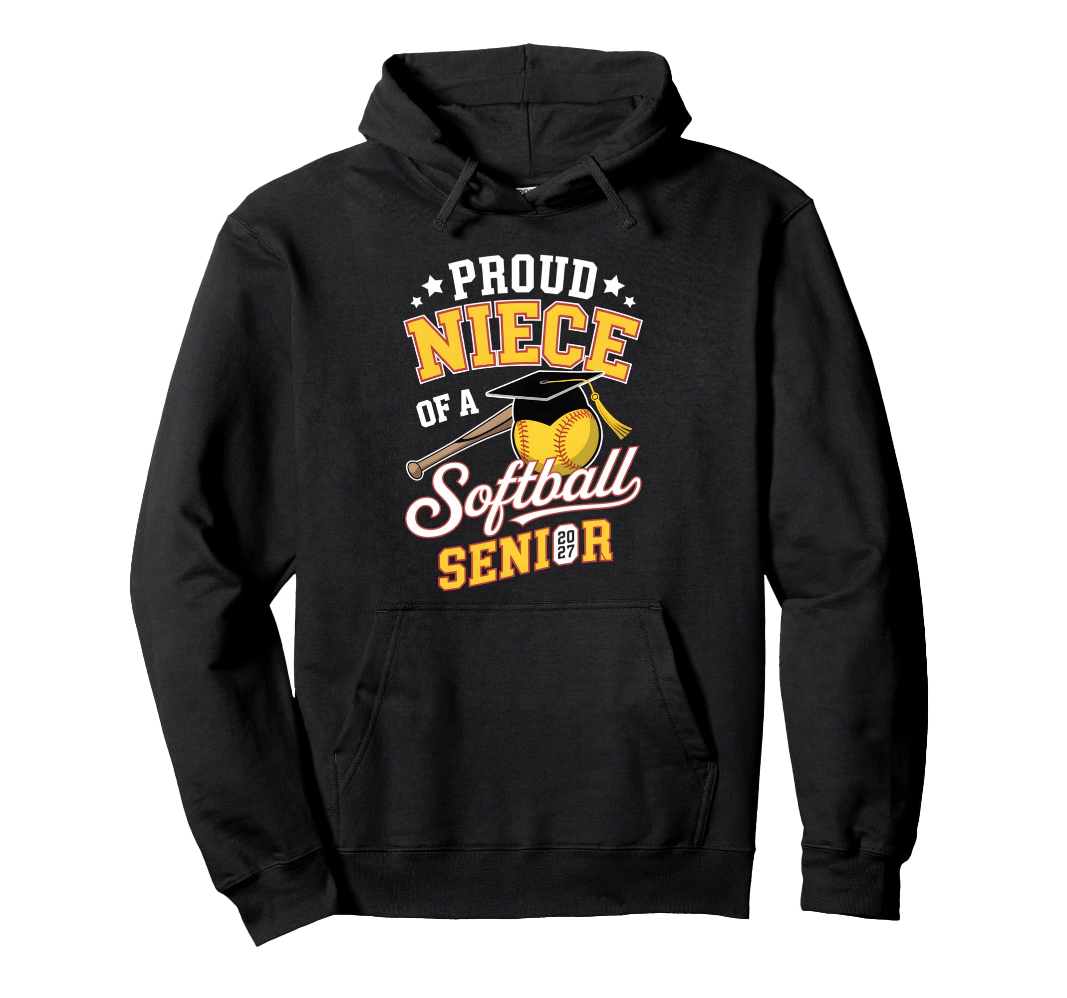 Proud Niece Softball Senior 2027 Hoodie - Unique Graphic for Adults - T-Shirt, Sweatshirt, Hoodie