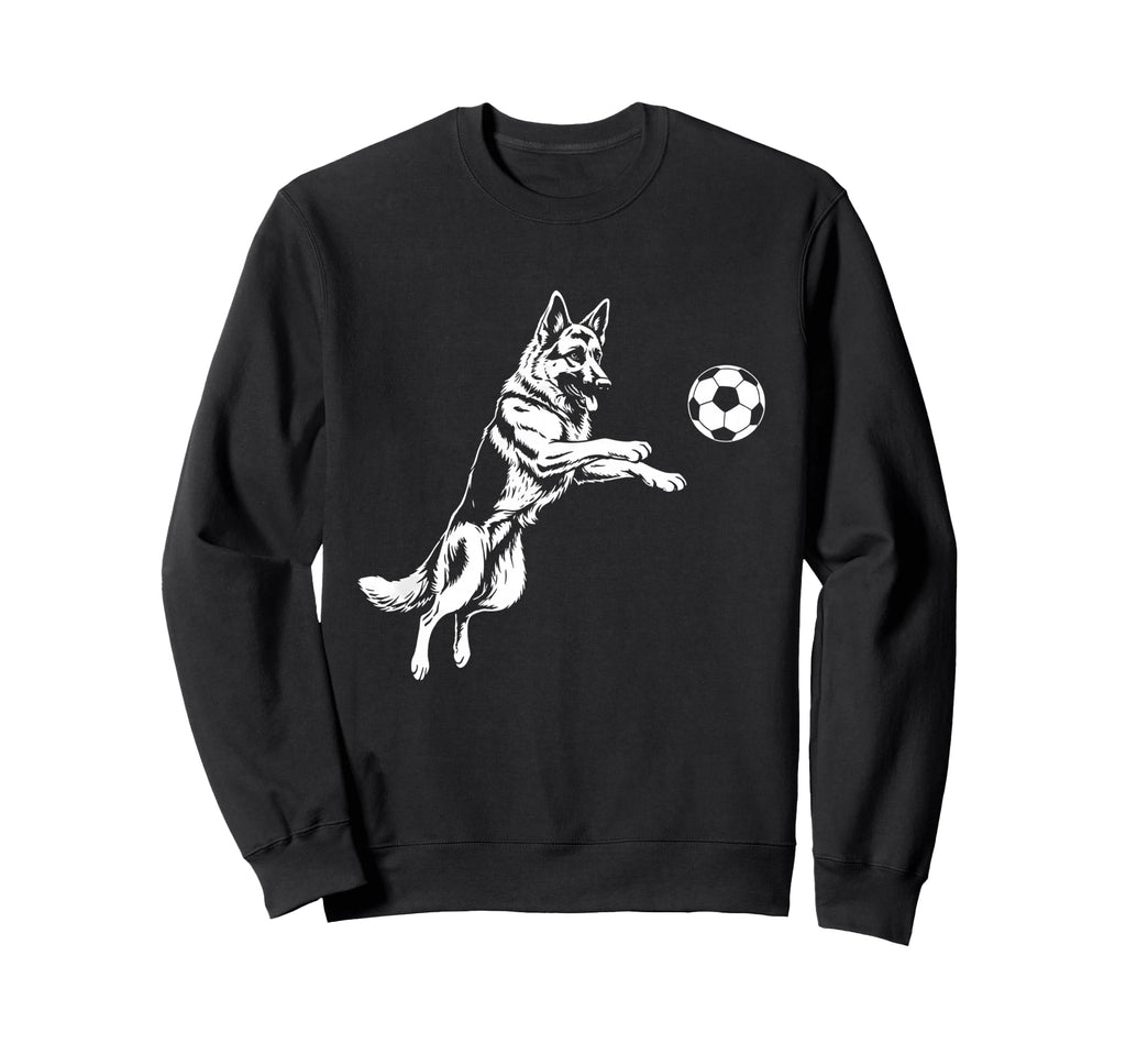 German Shepherd Soccer Player Sweatshirt - Aesthetic Graphic for Adults - T-Shirt, Sweatshirt, Hoodie