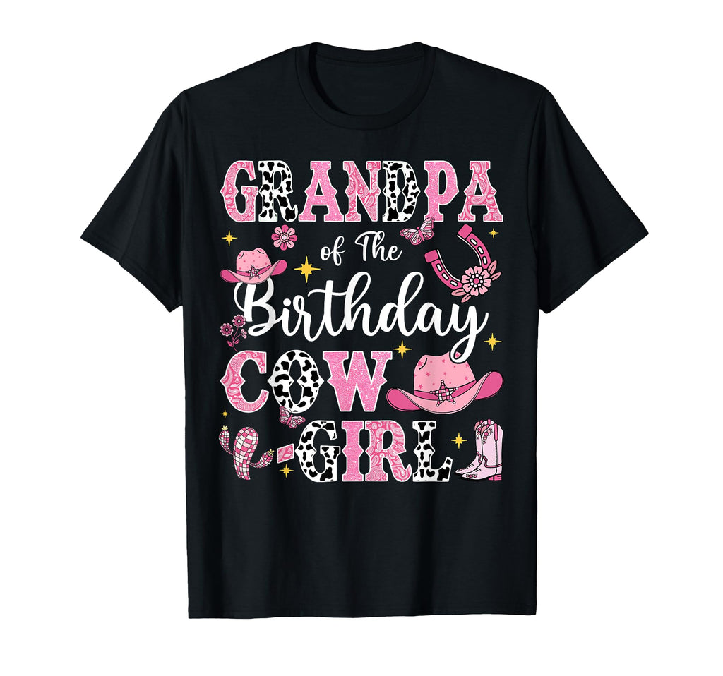 Grandpa Birthday Cow Rodeo Cow T-Shirt - Casual Everyday Wear Men Women - T-Shirt, Sweatshirt, Hoodie
