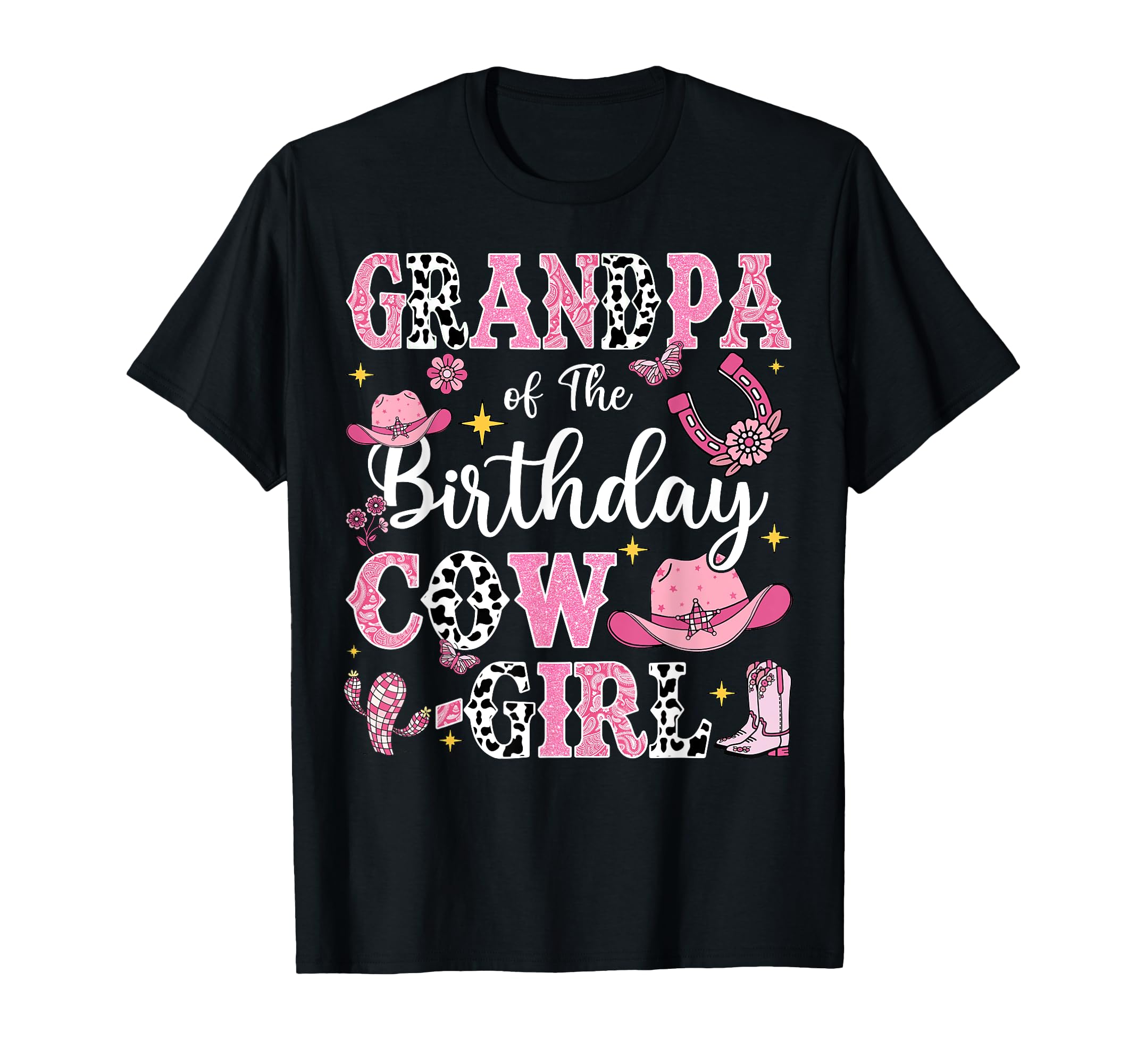 Grandpa Birthday Cow Rodeo Cow T-Shirt - Casual Everyday Wear Men Women - T-Shirt, Sweatshirt, Hoodie