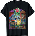 Beauty and The Beast Enchanted Stained Glass Window - Adult & Kids T-Shirts, Sweatshirts & Hoodies apparel design preview 1