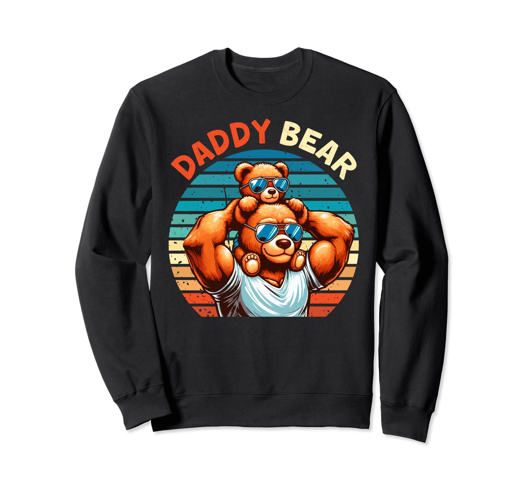Muscular Daddy Bear Fathers Day Sweatshirt - Aesthetic Graphic for Adults - T-Shirt, Sweatshirt, Hoodie