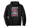 Just Who Loves Cats Hoodie - Casual Everyday Wear Men Women - T-Shirt, Sweatshirt, Hoodie
