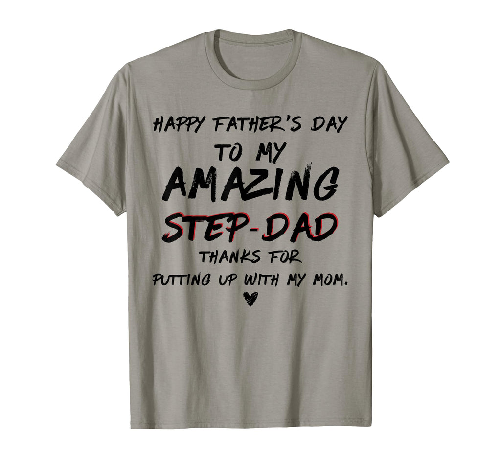 Happy Fathers Day To My Amazing Step T-Shirt - Custom Art Print Men Women - T-Shirt, Sweatshirt, Hoodie