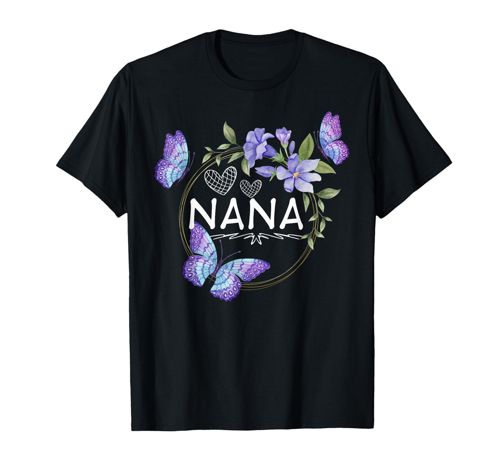 Nana Butterflies Mothers Day T-Shirt - Novelty Apparel Unisex - T-Shirt, Sweatshirt, Hoodie