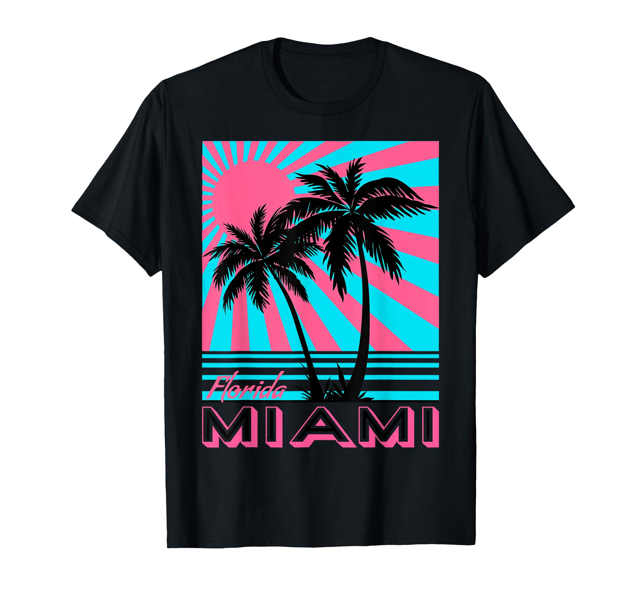 Miami Beach Florida Miami Palm Trees T-Shirt - Graphic Print Unisex - T-Shirt, Sweatshirt, Hoodie