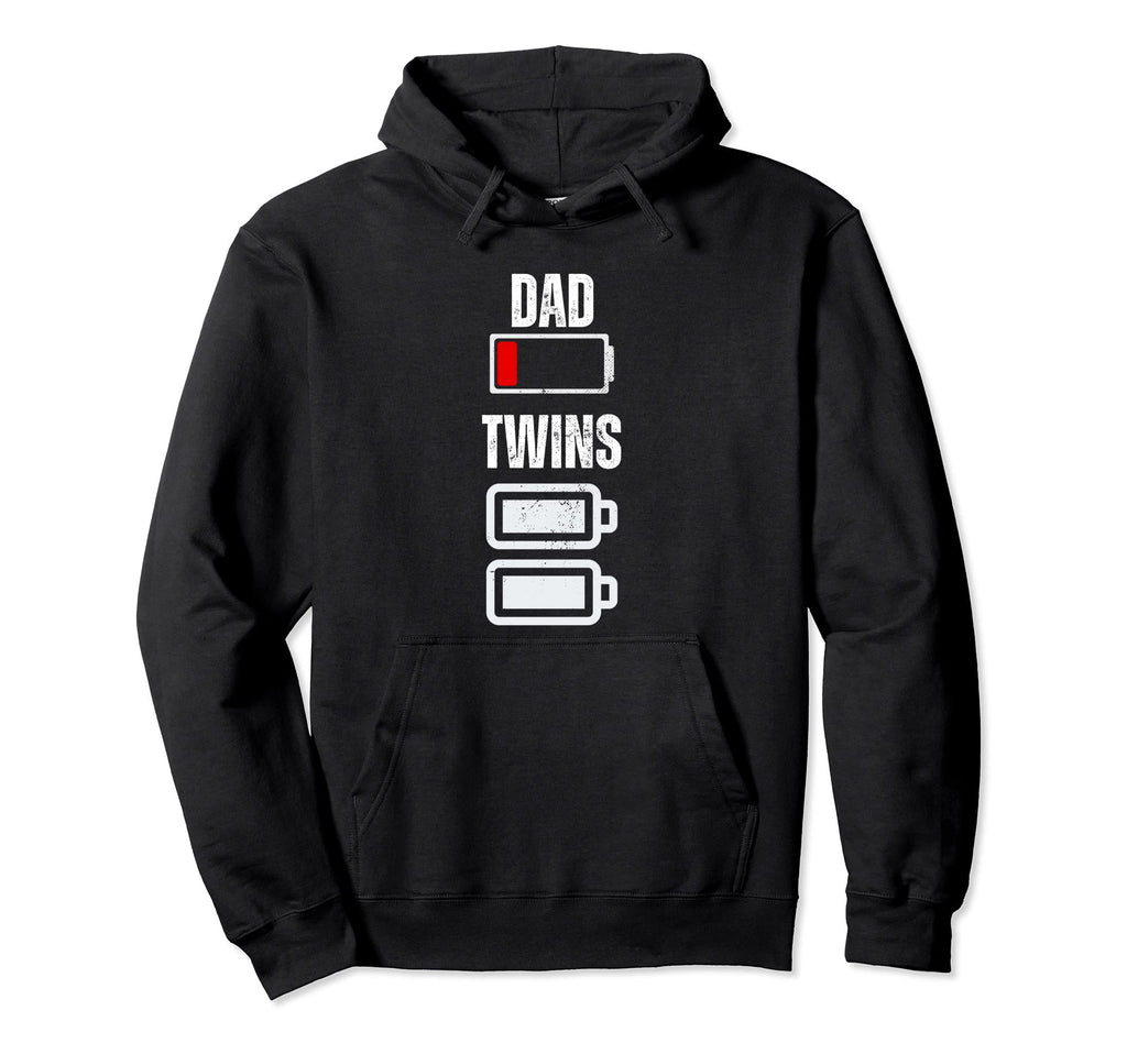 Dad Low Battery Twins Full Charge Funny Hoodie - Novelty Apparel Unisex - T-Shirt, Sweatshirt, Hoodie