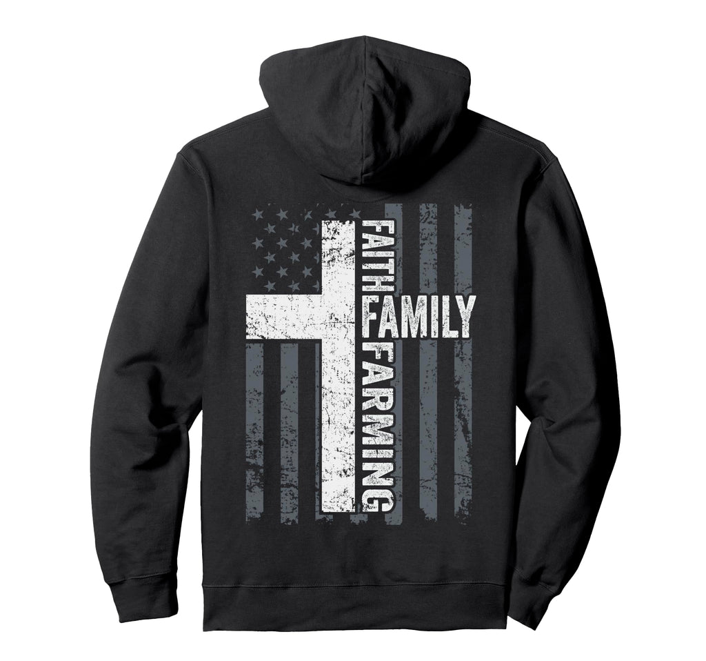 Faith Family Farming Freedom Farmer Usa Hoodie - Trendy Graphic for Adults - T-Shirt, Sweatshirt, Hoodie