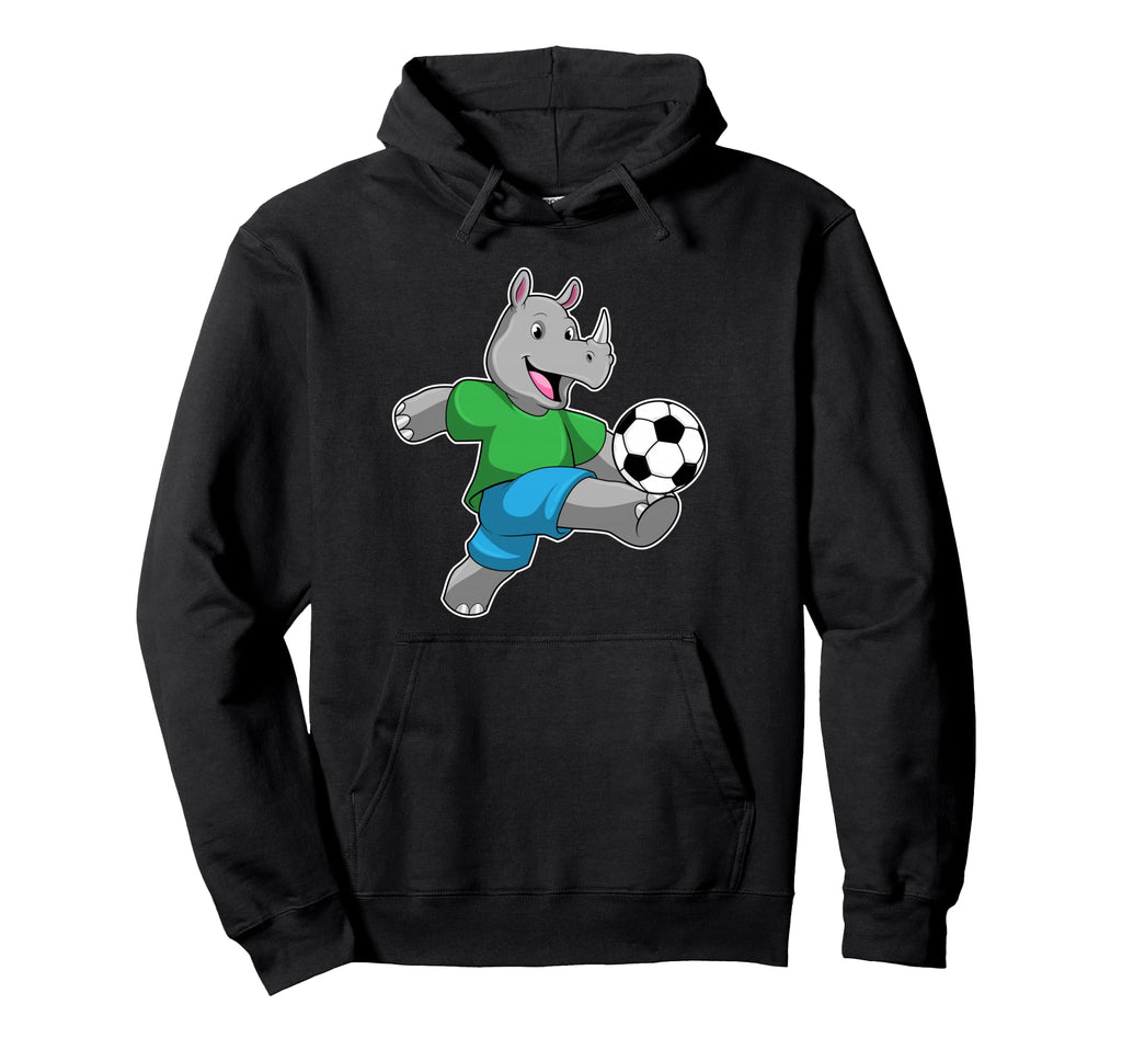 Rhino Soccer Player Soccer Sports Hoodie - Fun Novelty Design Unisex - T-Shirt, Sweatshirt, Hoodie