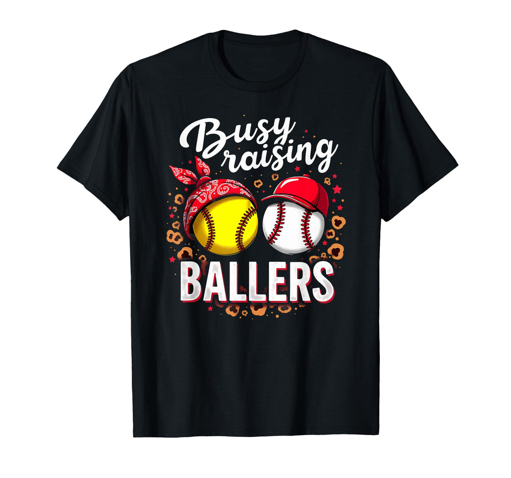 Busy Raising Ballers Softball T-Shirt - Aesthetic Graphic for Adults - T-Shirt, Sweatshirt, Hoodie