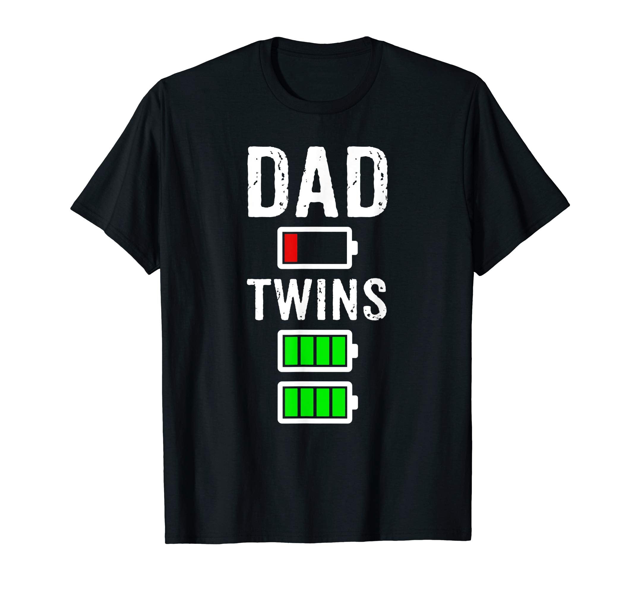 Mens Dad Twins Dad Low Battery T-Shirt - Casual Everyday Wear for Adults - T-Shirt, Sweatshirt, Hoodie