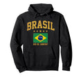 Brasil Rio De Janeiro Distressed Flag Hoodie - Streetwear Style Men Women - T-Shirt, Sweatshirt, Hoodie