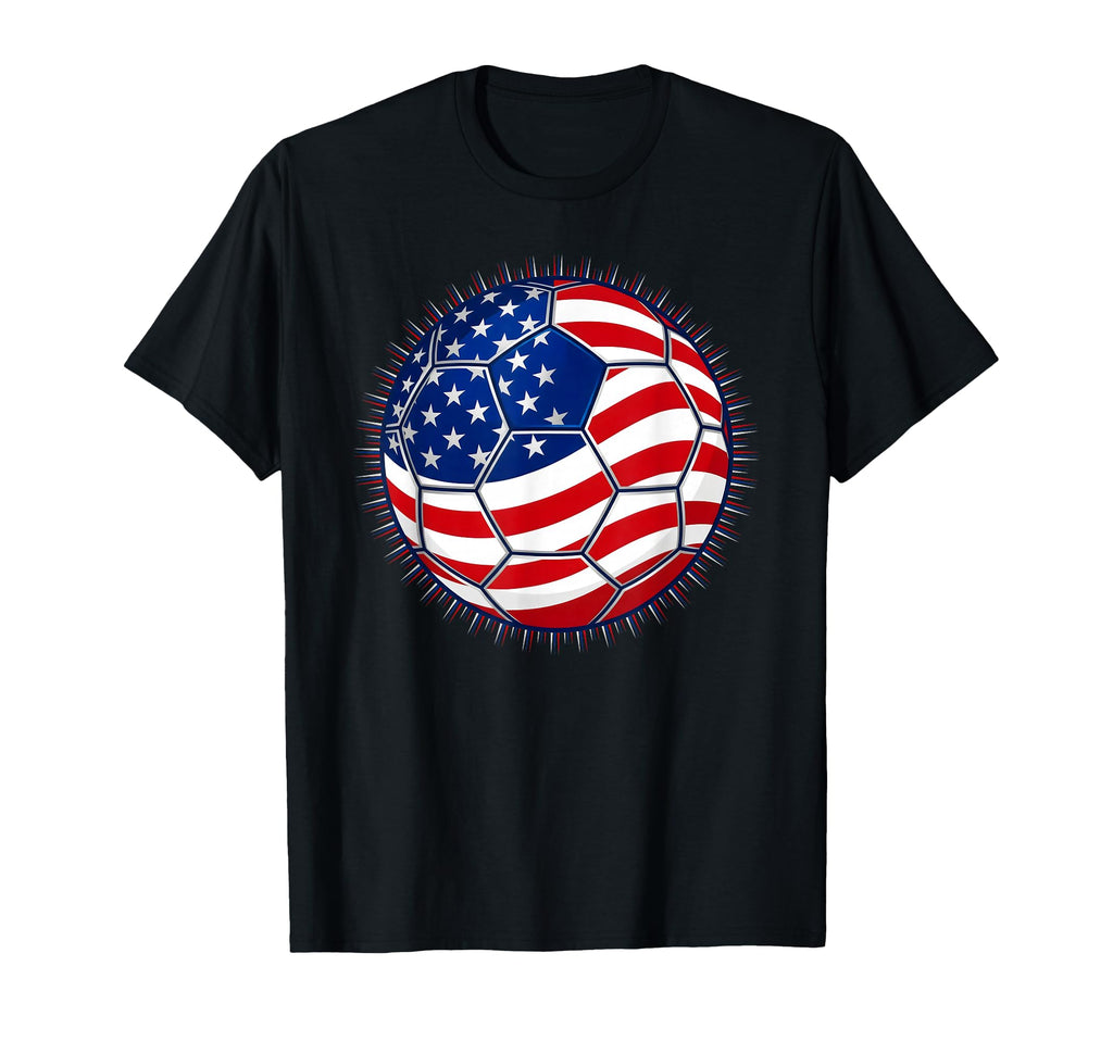 American Flag Soccer Ball Patriotic T-Shirt - Minimalist Print Men Women - T-Shirt, Sweatshirt, Hoodie