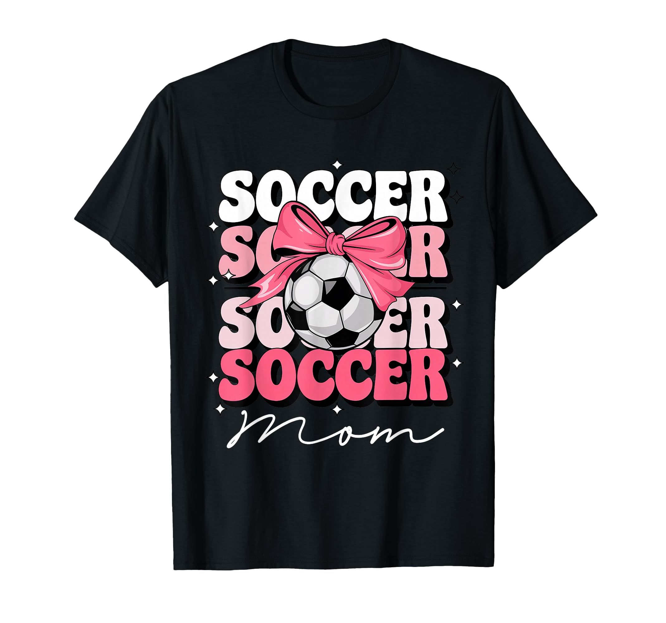 Groovy Soccer Mom Mother Coquette Bow T-Shirt - Novelty Apparel Unisex - T-Shirt, Sweatshirt, Hoodie