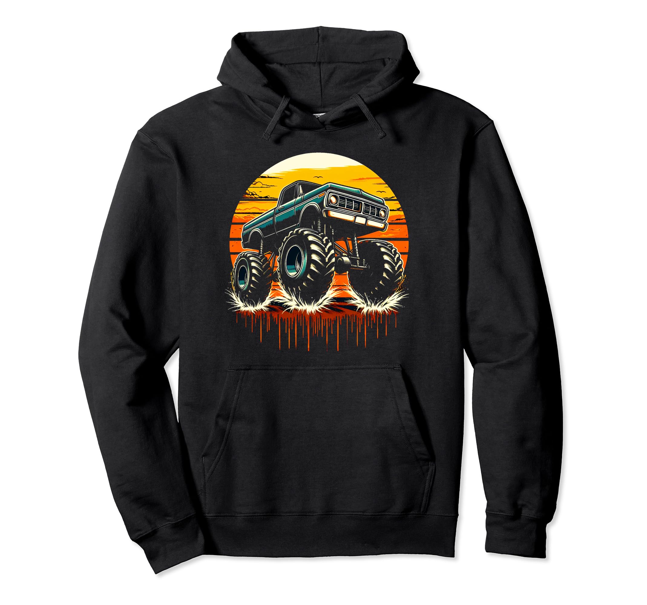 Monster Truck Dad Fathers Day Hoodie - Unique Graphic Unisex - T-Shirt, Sweatshirt, Hoodie