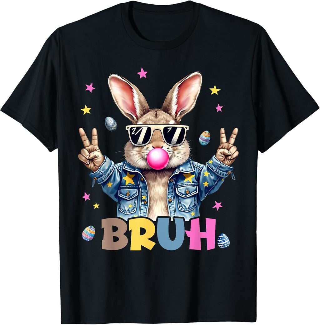 Bruh Meme Easter Day Funny Bunny Eggs Teens Boys Kids - Adult & Kids T-Shirts, Sweatshirts & Hoodies apparel design preview 1