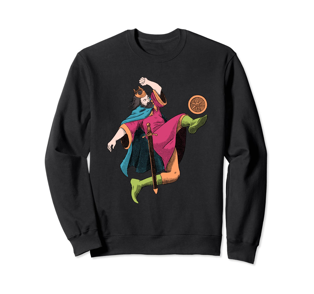 King Playing Football Royal Sweatshirt - Casual Everyday Wear Unisex - T-Shirt, Sweatshirt, Hoodie