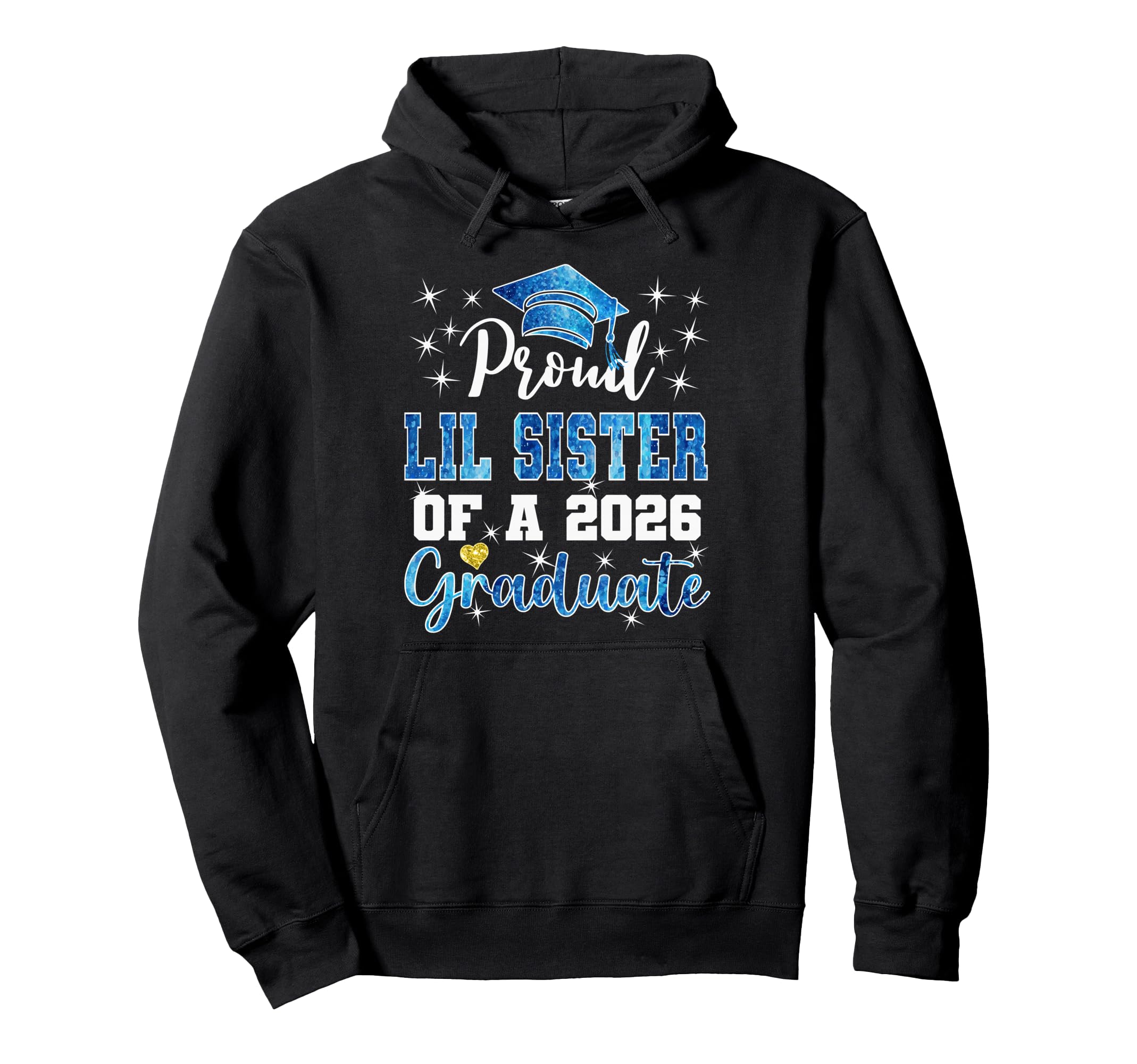 Super Proud Little Sister 2026 Hoodie - Minimalist Print for Adults - T-Shirt, Sweatshirt, Hoodie