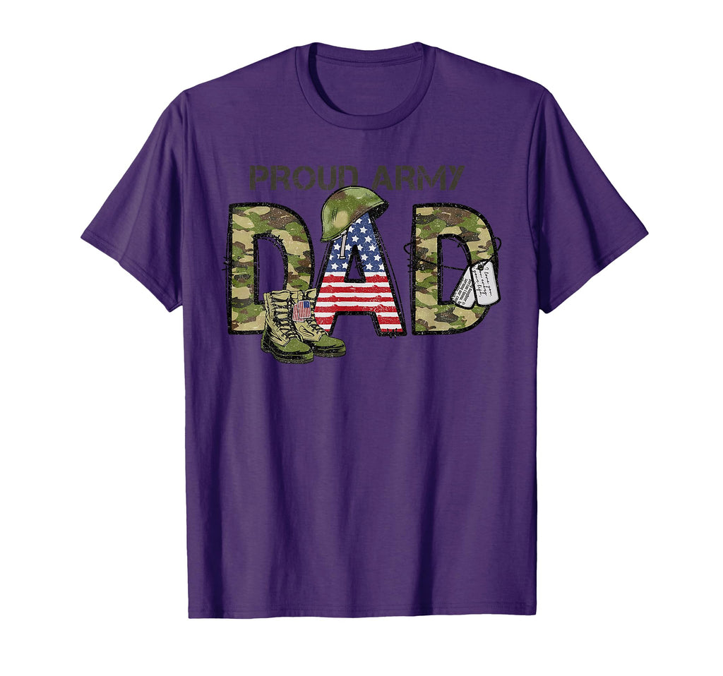 Proud Army Dad Camo American T-Shirt - Casual Everyday Wear for Adults - T-Shirt, Sweatshirt, Hoodie