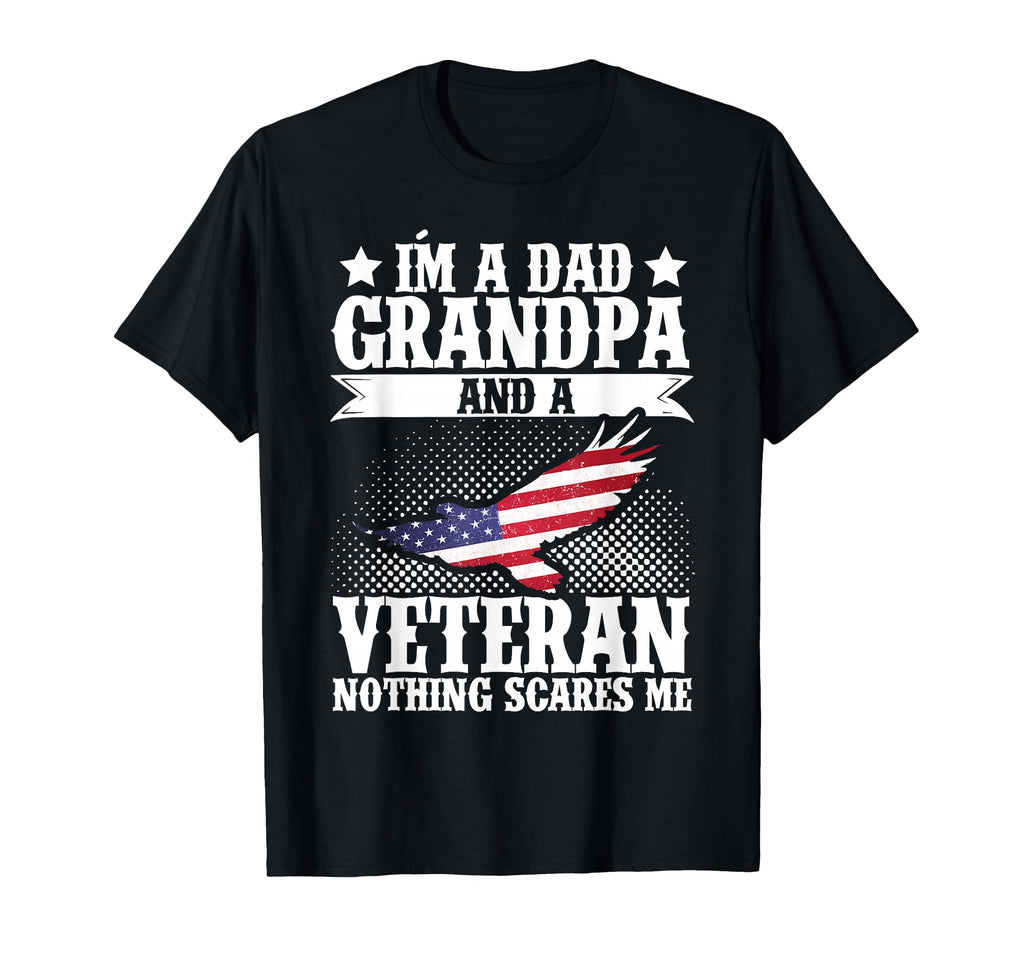 Im Dad Grandpa And Veteran Us Flag T-Shirt - Custom Art Print Men Women - T-Shirt, Sweatshirt, Hoodie