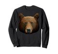 Bear Brown Head Bear Motif Bear Sweatshirt - Aesthetic Graphic for Adults - T-Shirt, Sweatshirt, Hoodie