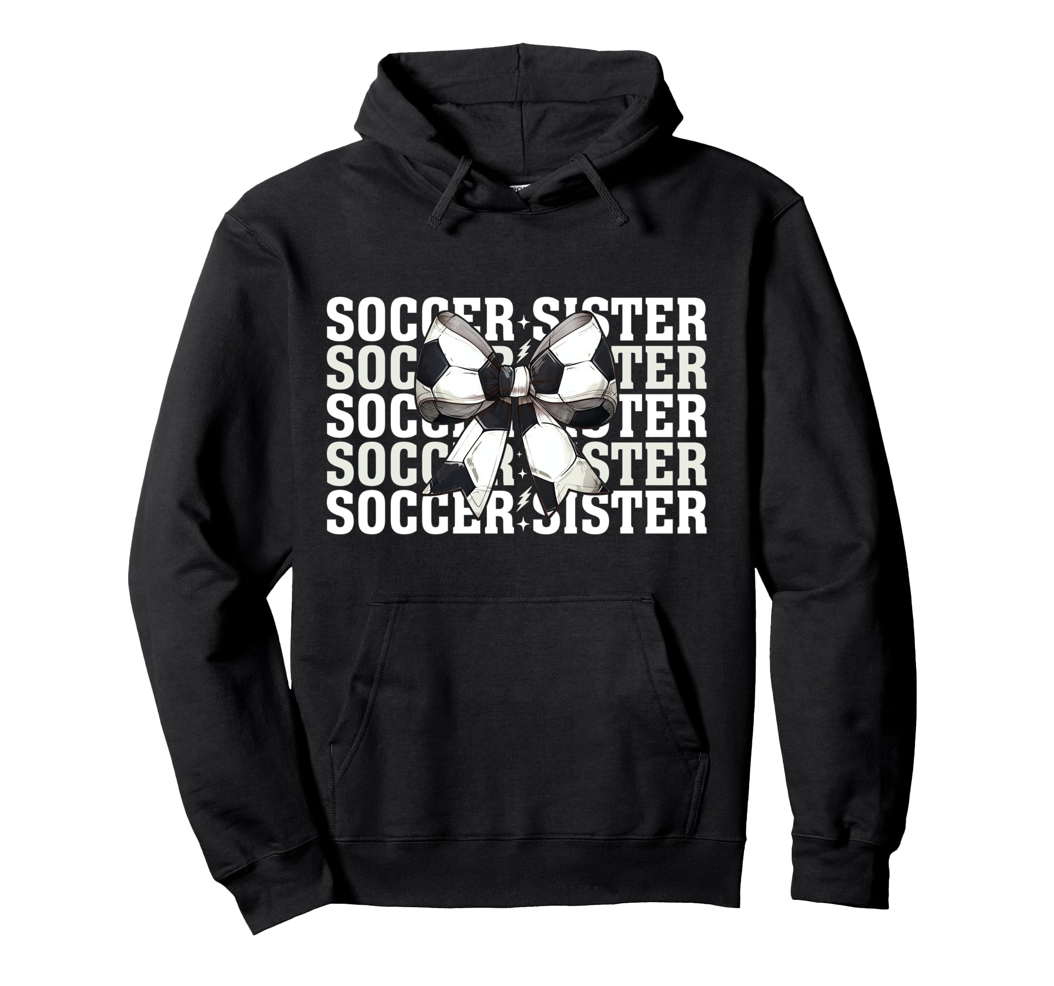 Soccer Sister Soccer Sis Coquette Bow Hoodie - Novelty Apparel Unisex - T-Shirt, Sweatshirt, Hoodie