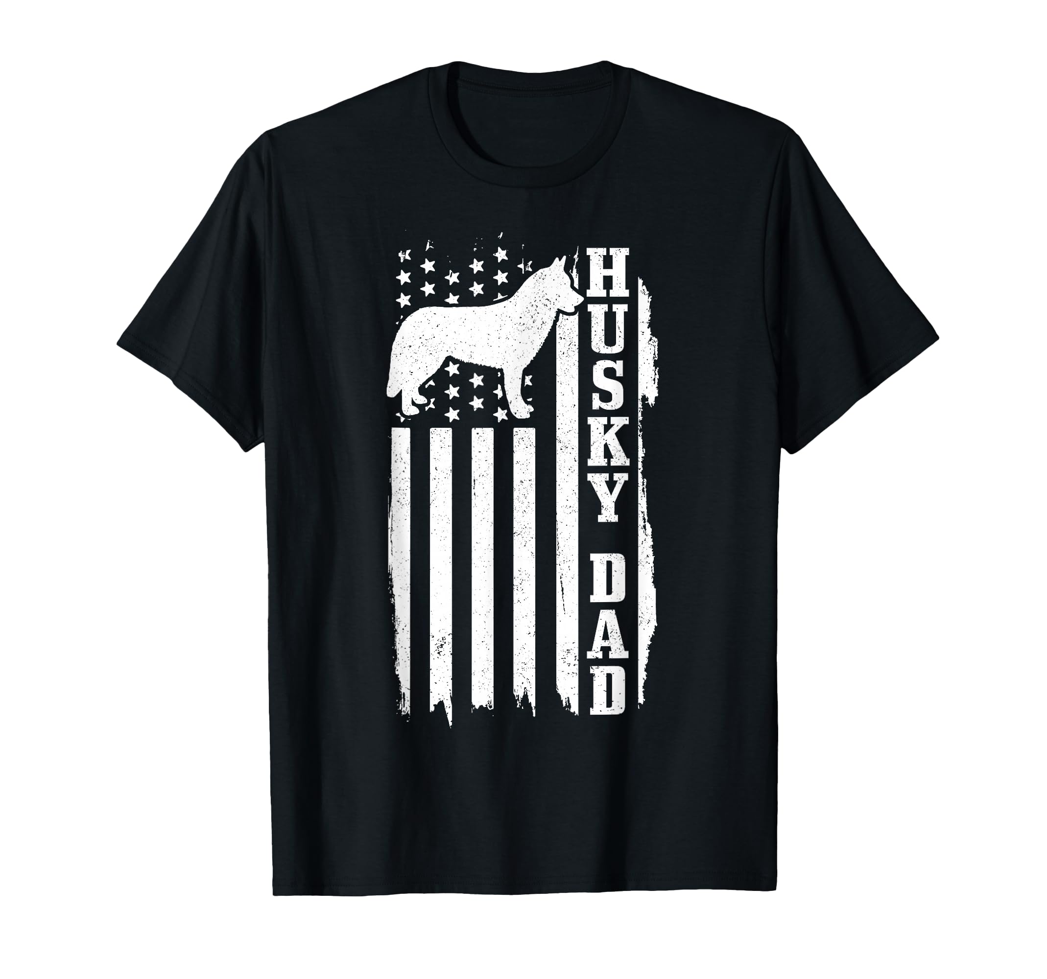 Husky Dad American Flag Patriotic Dog T-Shirt - Graphic Print Unisex - T-Shirt, Sweatshirt, Hoodie