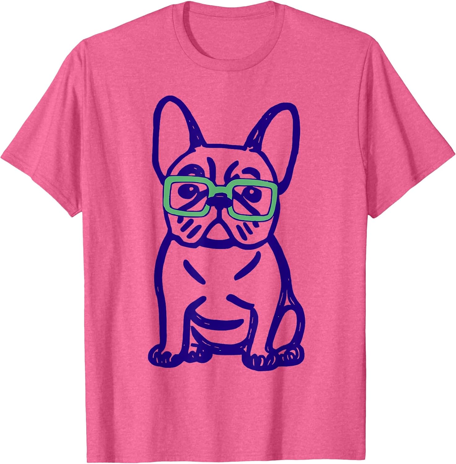 Cute French Bulldog Graphic with Glasses Pop Art - Adult & Kids T-Shirts, Sweatshirts & Hoodies apparel design preview 1