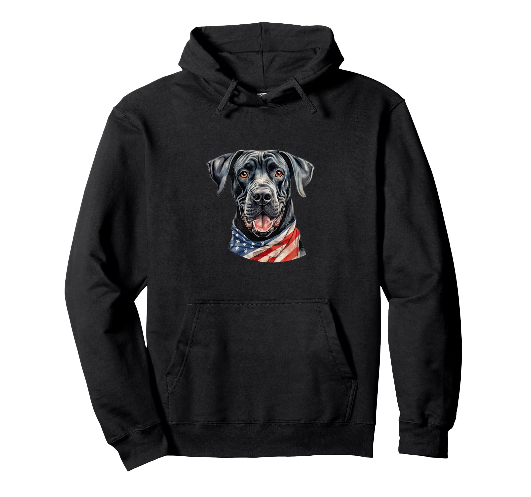 Great Dane Us Flag Bandana Gentle Giant Hoodie - Unique Graphic for Adults - T-Shirt, Sweatshirt, Hoodie