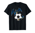 Soccer Dragon Sitting Soccer Ball T-Shirt - Trendy Graphic for Adults - T-Shirt, Sweatshirt, Hoodie