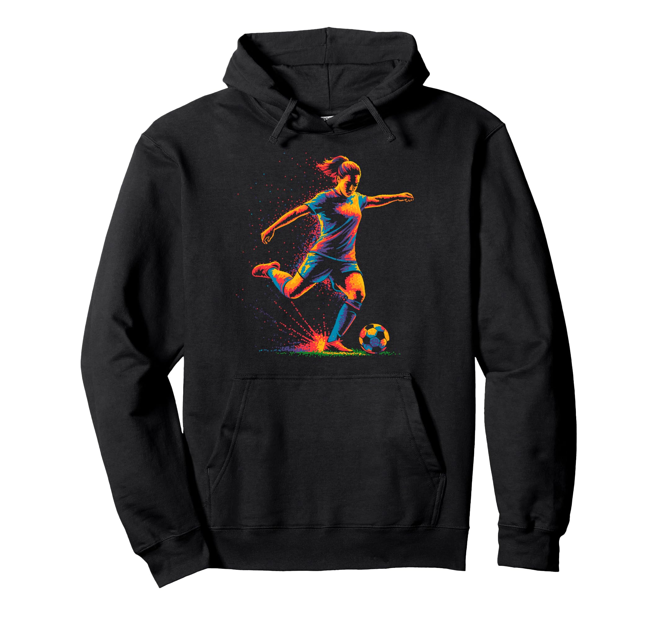 Colorful Funny Soccer Fan Dad Mom Game Hoodie - Unique Graphic Men Women - T-Shirt, Sweatshirt, Hoodie