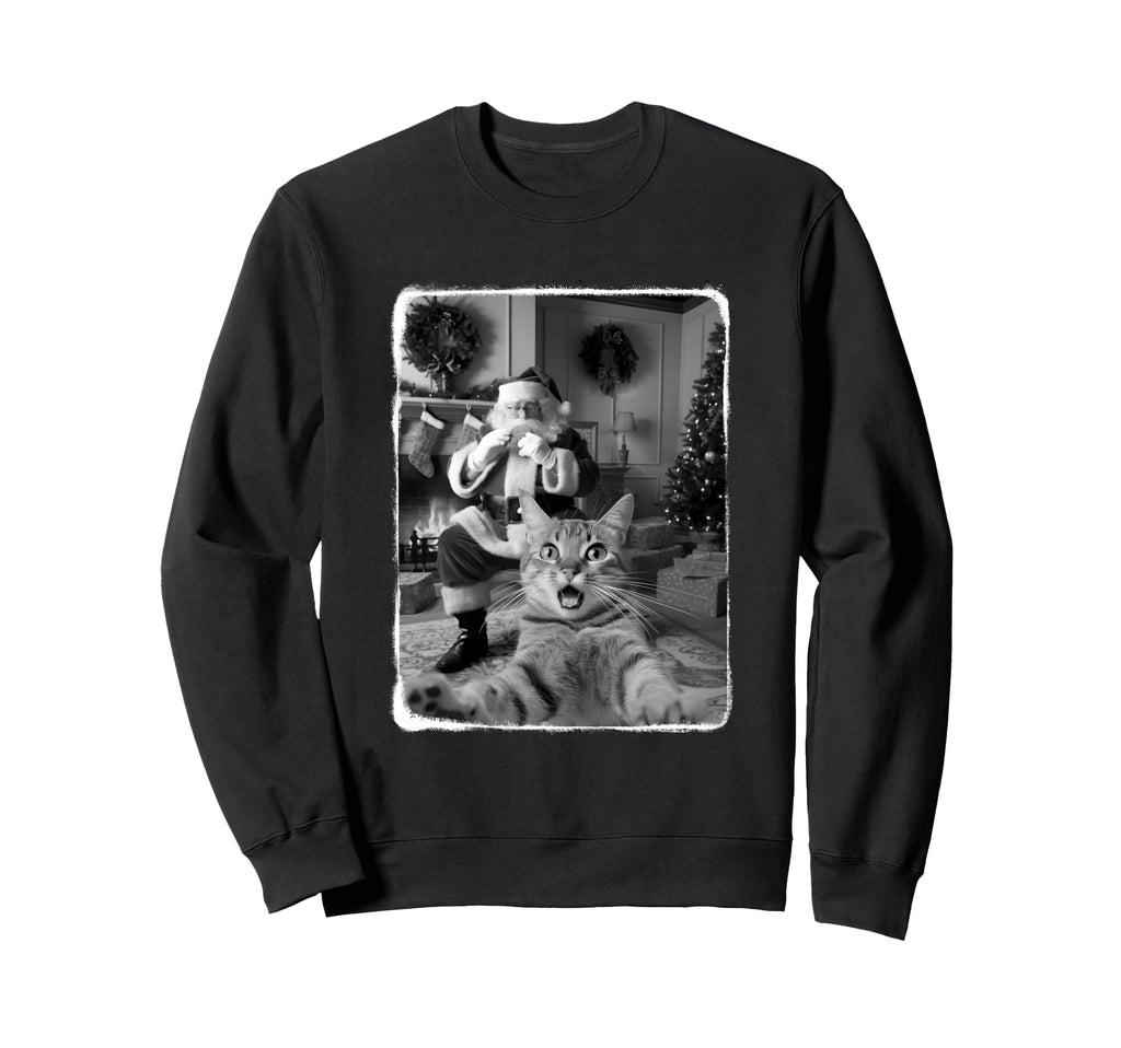Funny Cat Selfie Santa Cat Lover Sweatshirt - Trendy Graphic Men Women - T-Shirt, Sweatshirt, Hoodie