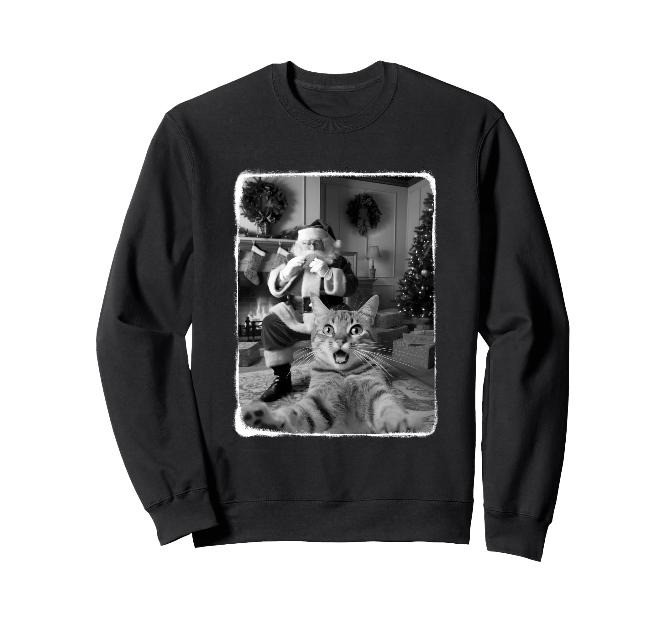 Funny Cat Selfie Santa Cat Lover Sweatshirt - Trendy Graphic Men Women - T-Shirt, Sweatshirt, Hoodie