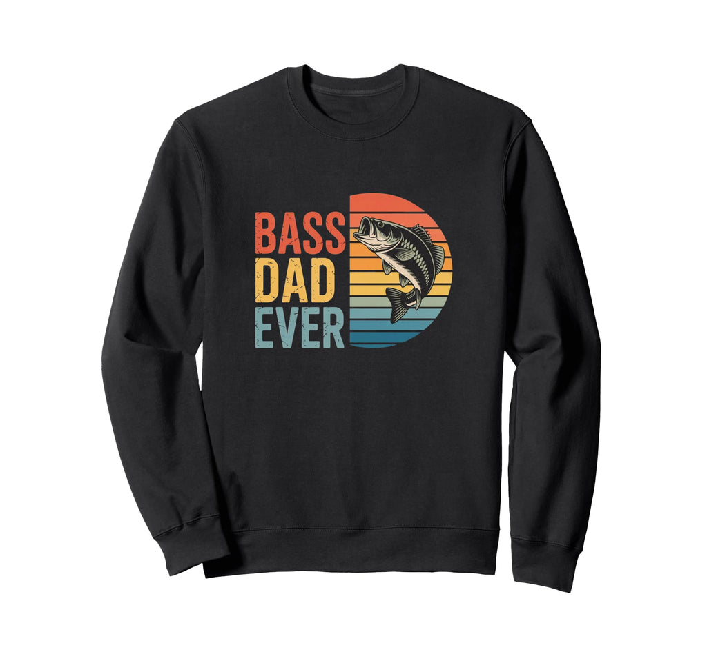 Bass Dad Ever Fishing Tribute Fathers Sweatshirt - Minimalist Print Unisex - T-Shirt, Sweatshirt, Hoodie