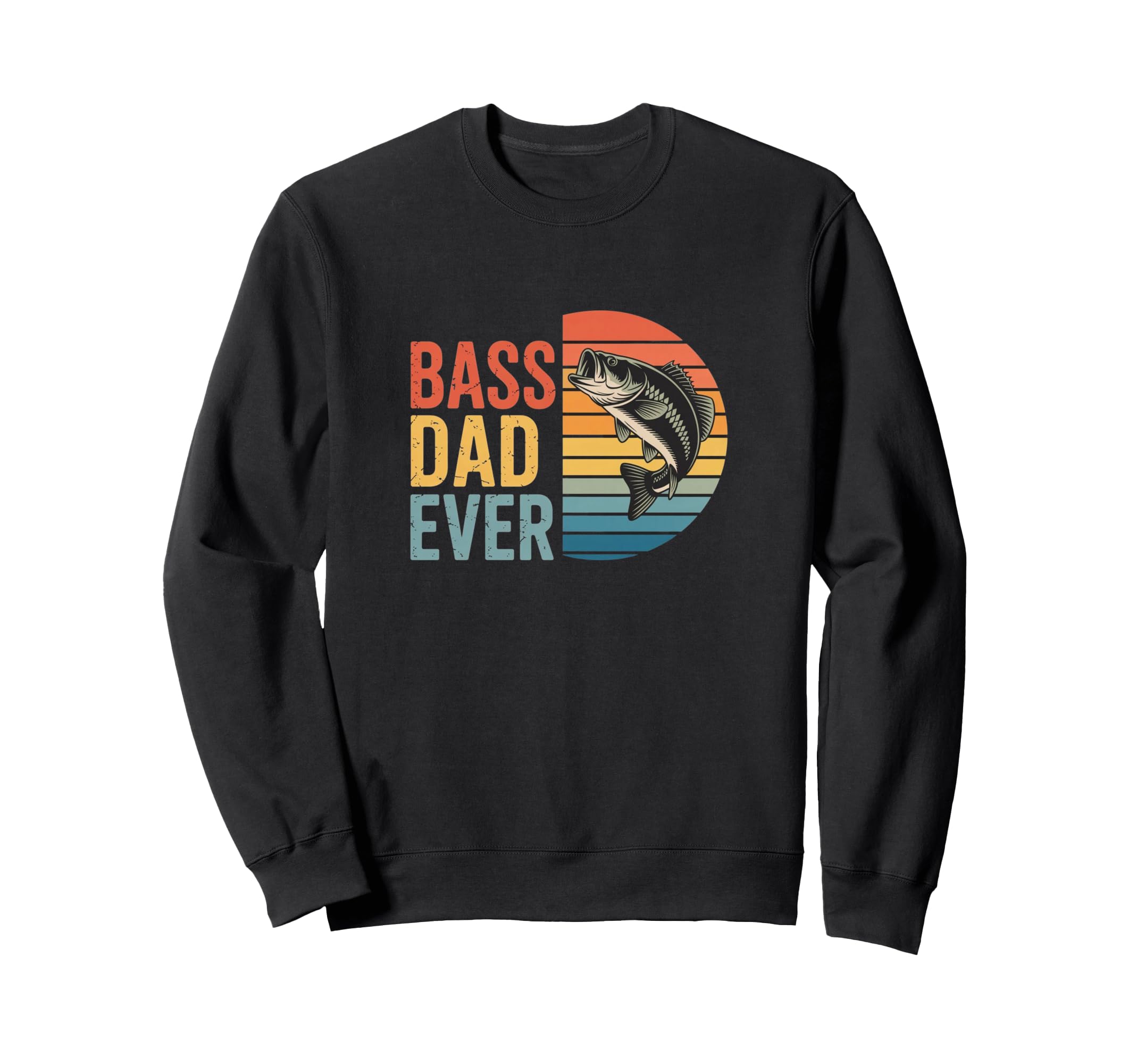 Bass Dad Ever Fishing Tribute Fathers Sweatshirt - Minimalist Print Unisex - T-Shirt, Sweatshirt, Hoodie
