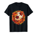 Soccer Ball Fall Leaves Thanksgiving T-Shirt - Aesthetic Graphic Unisex - T-Shirt, Sweatshirt, Hoodie