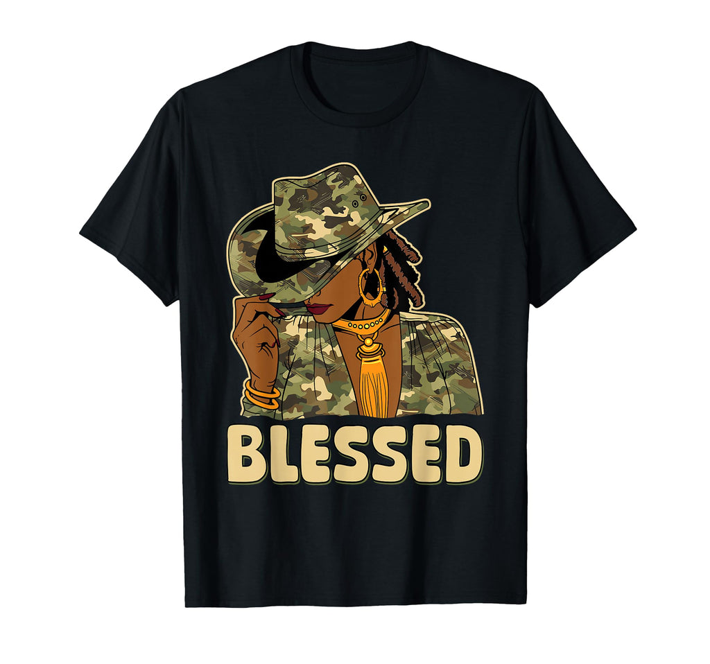 Blessed Black Cowgirl Western African T-Shirt - Custom Art Print Men Women - T-Shirt, Sweatshirt, Hoodie