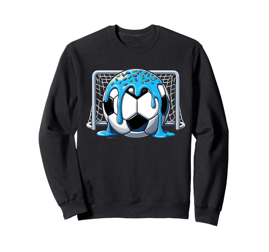 Soccer Drip Ice Cream Drip Sweatshirt - Fun Novelty Design for Adults - T-Shirt, Sweatshirt, Hoodie