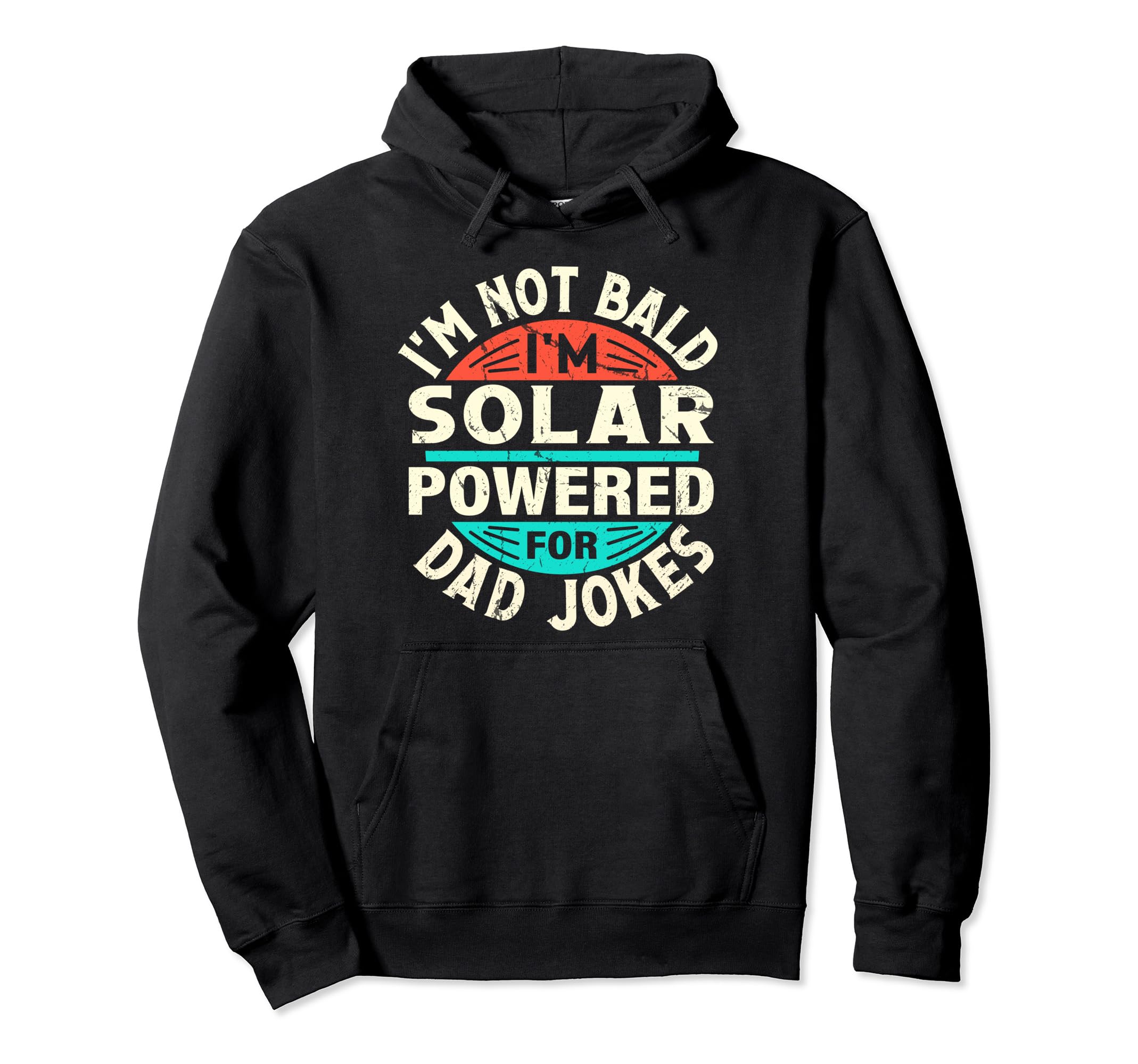 Solar Powered Dad Jokes Male Hair Hoodie - Minimalist Print for Adults - T-Shirt, Sweatshirt, Hoodie