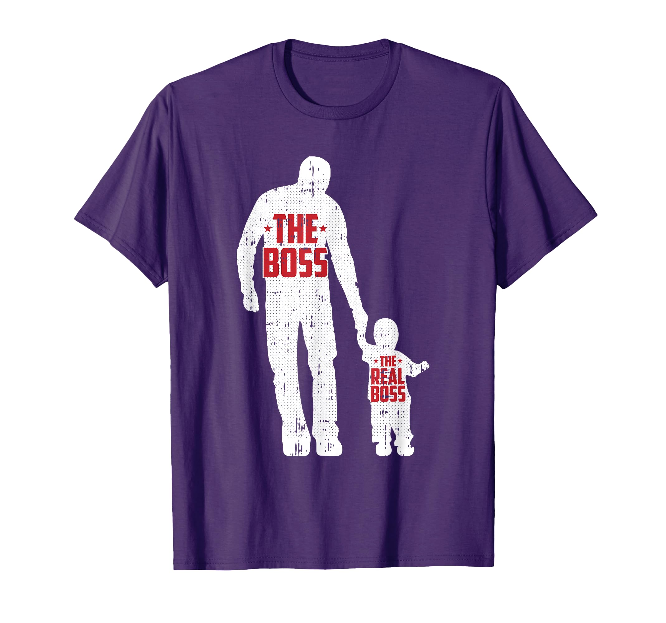 Boss Real Boss Fathers Day Dad Son T-Shirt - Minimalist Print for Adults - T-Shirt, Sweatshirt, Hoodie