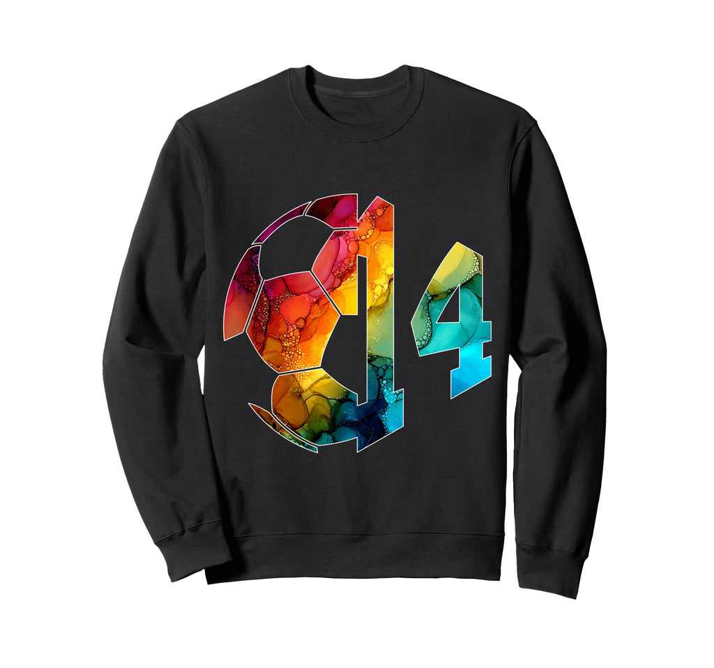 Number 14 Years Soccer 14Th Birthday Sweatshirt - Unique Graphic Unisex - T-Shirt, Sweatshirt, Hoodie
