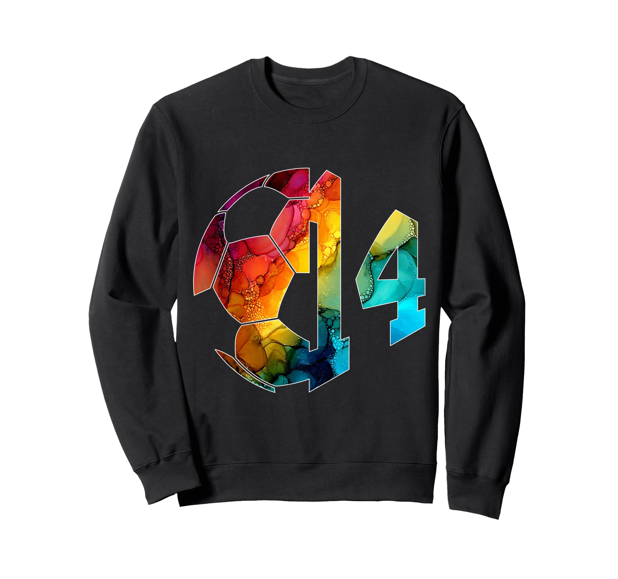 Number 14 Years Soccer 14Th Birthday Sweatshirt - Unique Graphic Unisex - T-Shirt, Sweatshirt, Hoodie